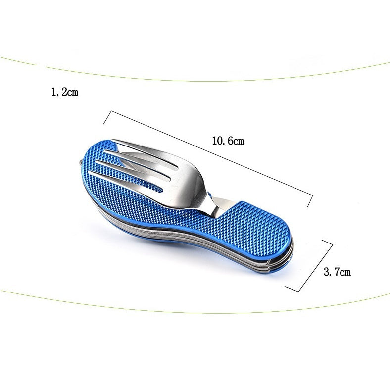 Multifunctional Dining Folding Knife, Fork And Spoon