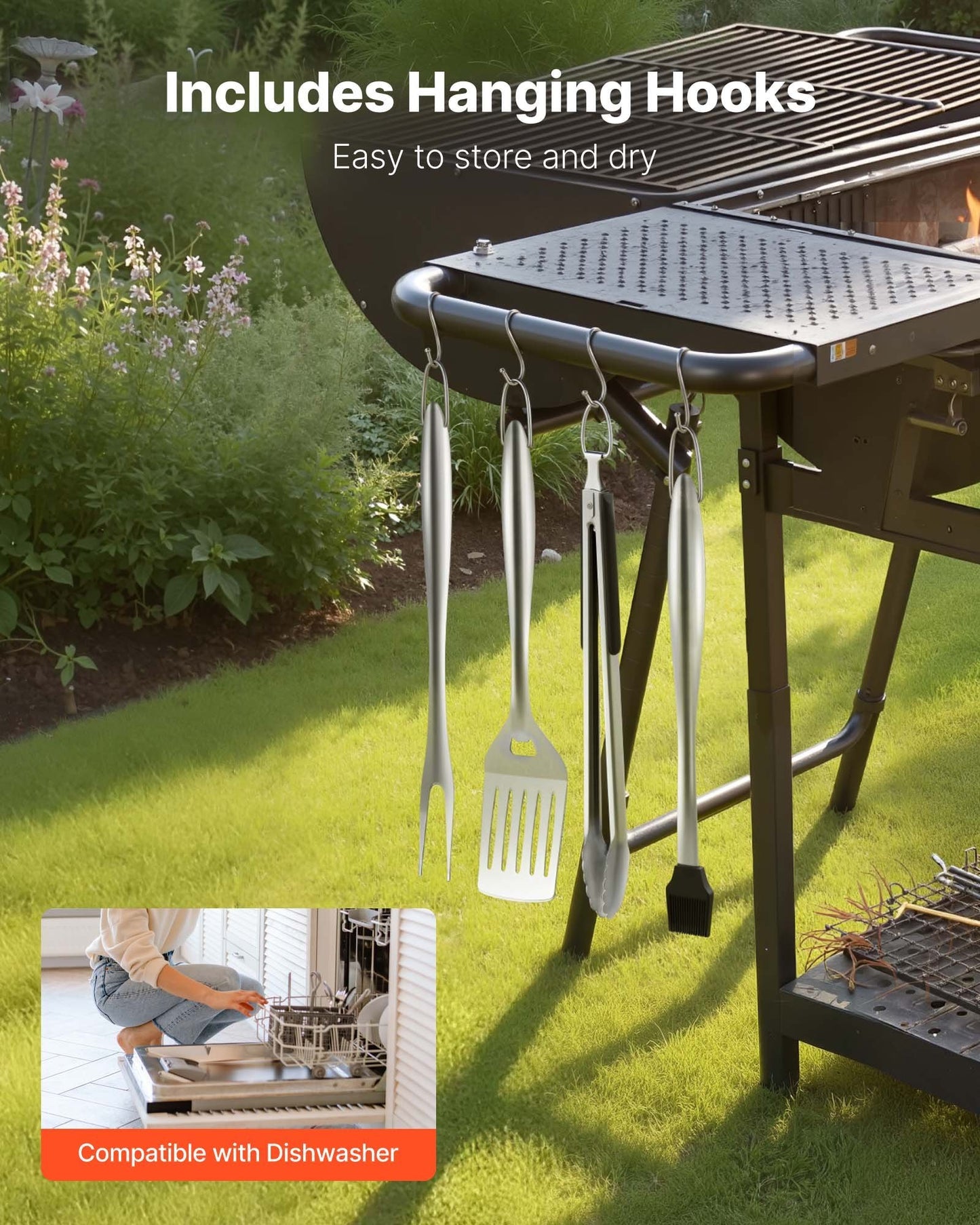 4-pcs Stainless Steel Barbecue Utensil Tool Set