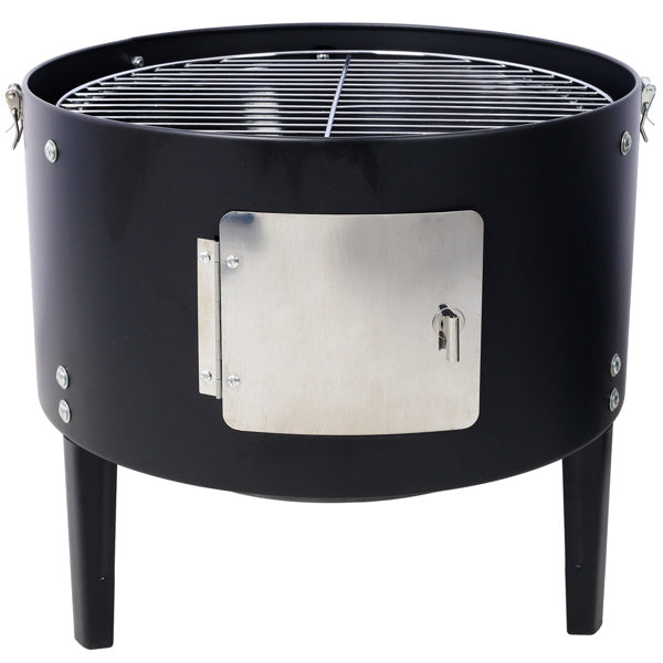 17 Inch Steel Charcoal Smoker For Outdoor BBQ