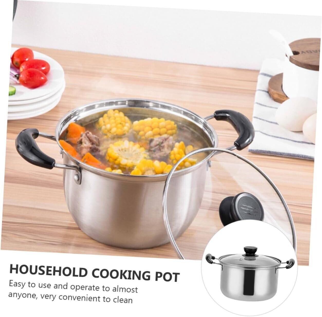 5 Pcs Stainless Steel Induction Saucepan Set