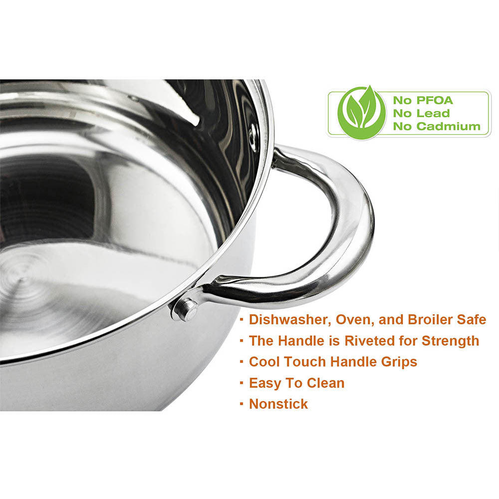 Stainless Steel Non-Stick Pot Set With Lid