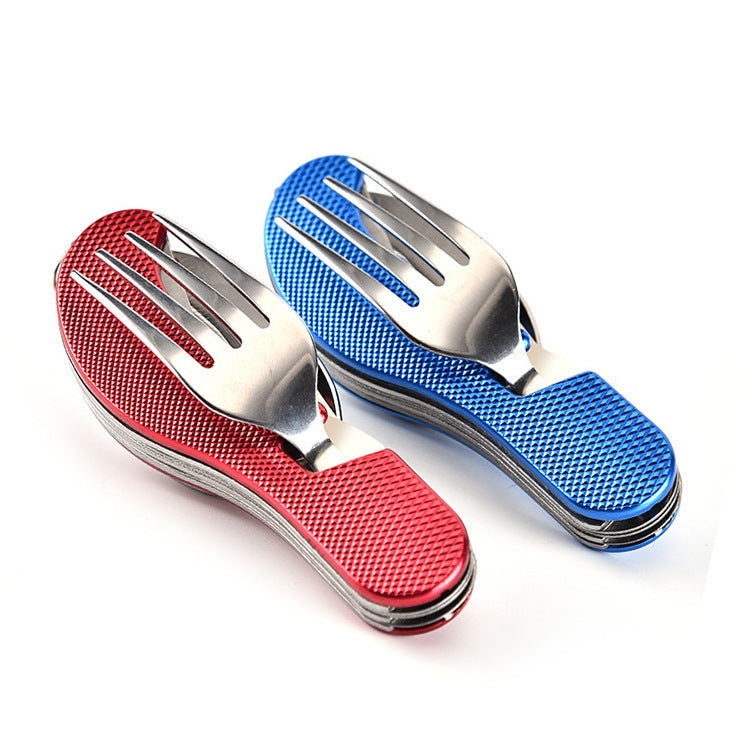 Multifunctional Dining Folding Knife, Fork And Spoon