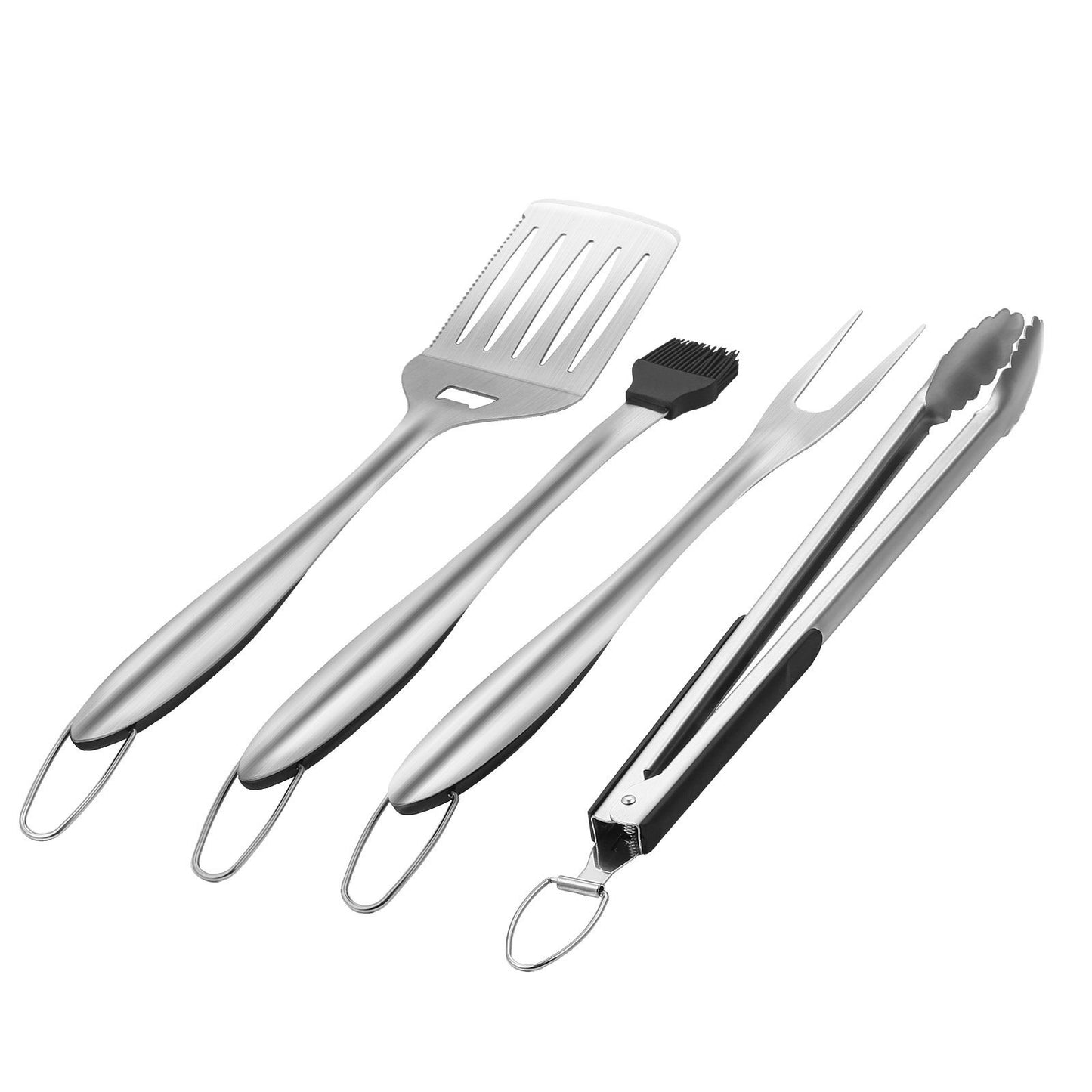 4-pcs Stainless Steel Barbecue Utensil Tool Set