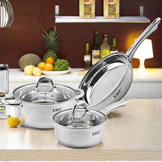 Stainless Steel Non-Stick Pot Set With Lid