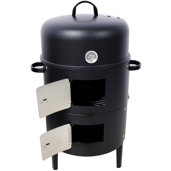 17 Inch Steel Charcoal Smoker For Outdoor BBQ