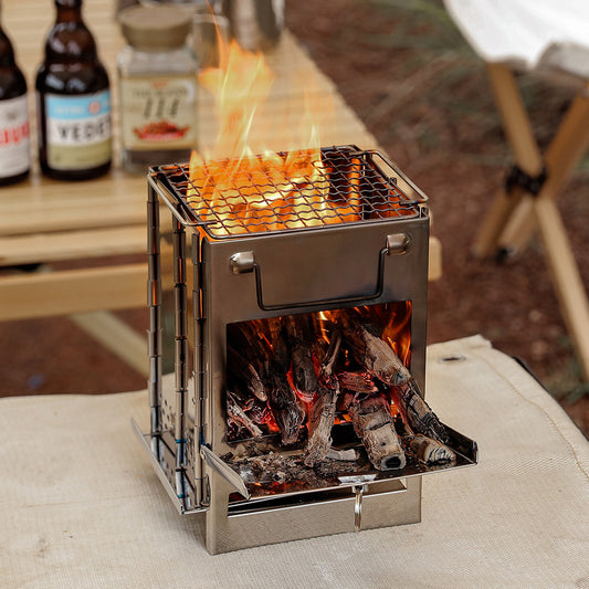 Stainless Steel Folding Outdoor Square Wood Stove