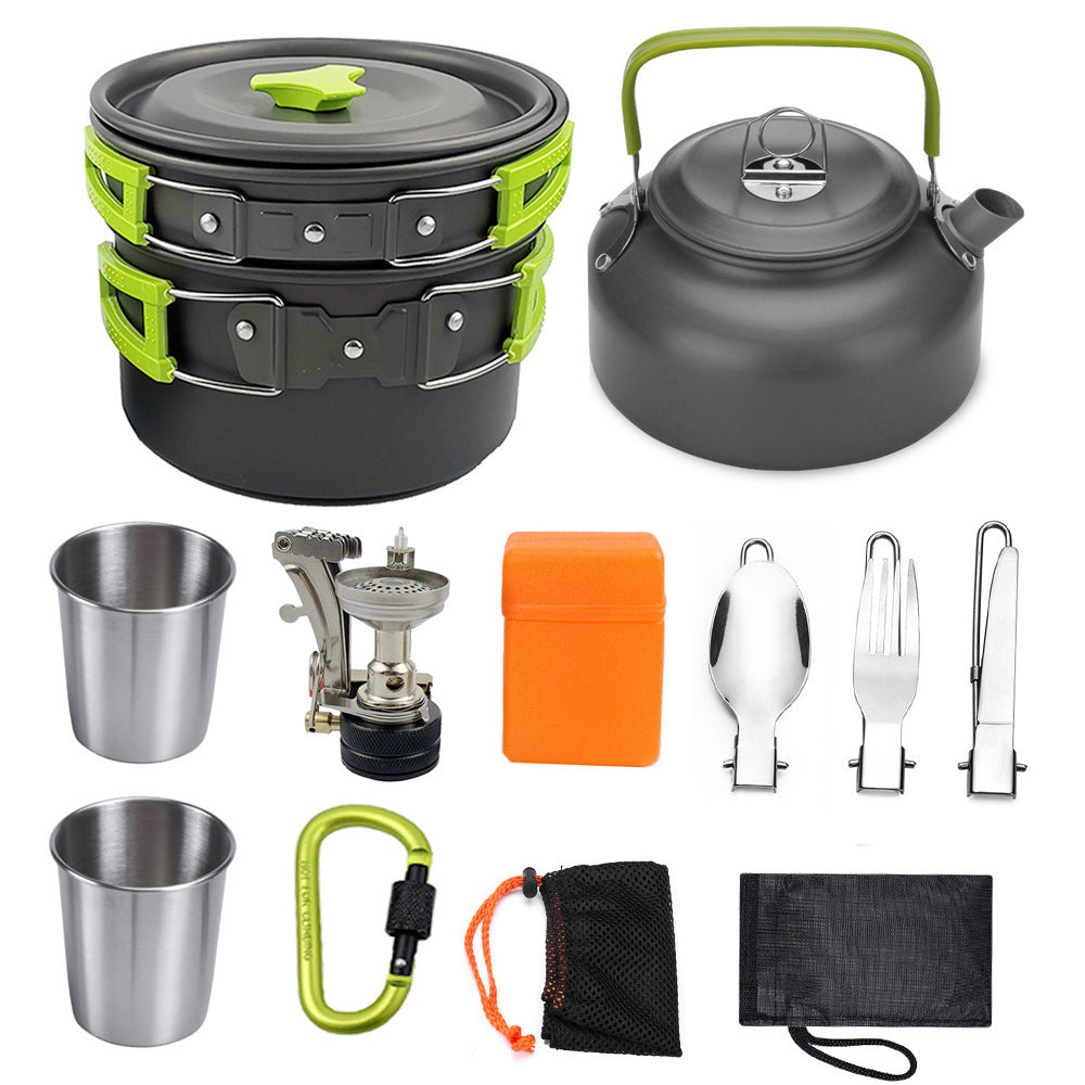Aluminum Outdoor Camping Cookware Pot Kit