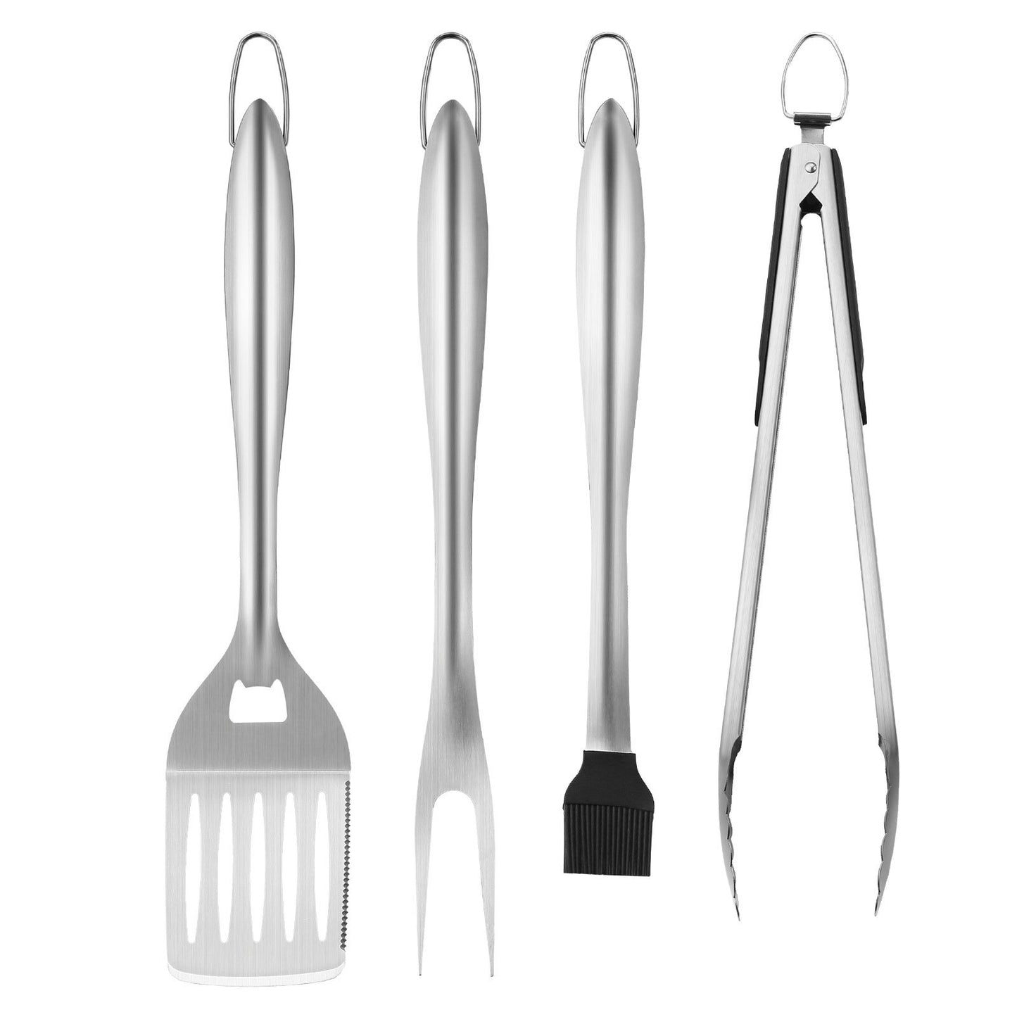 4-pcs Stainless Steel Barbecue Utensil Tool Set