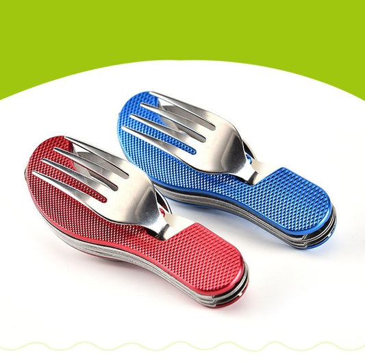 Multifunctional Dining Folding Knife, Fork And Spoon