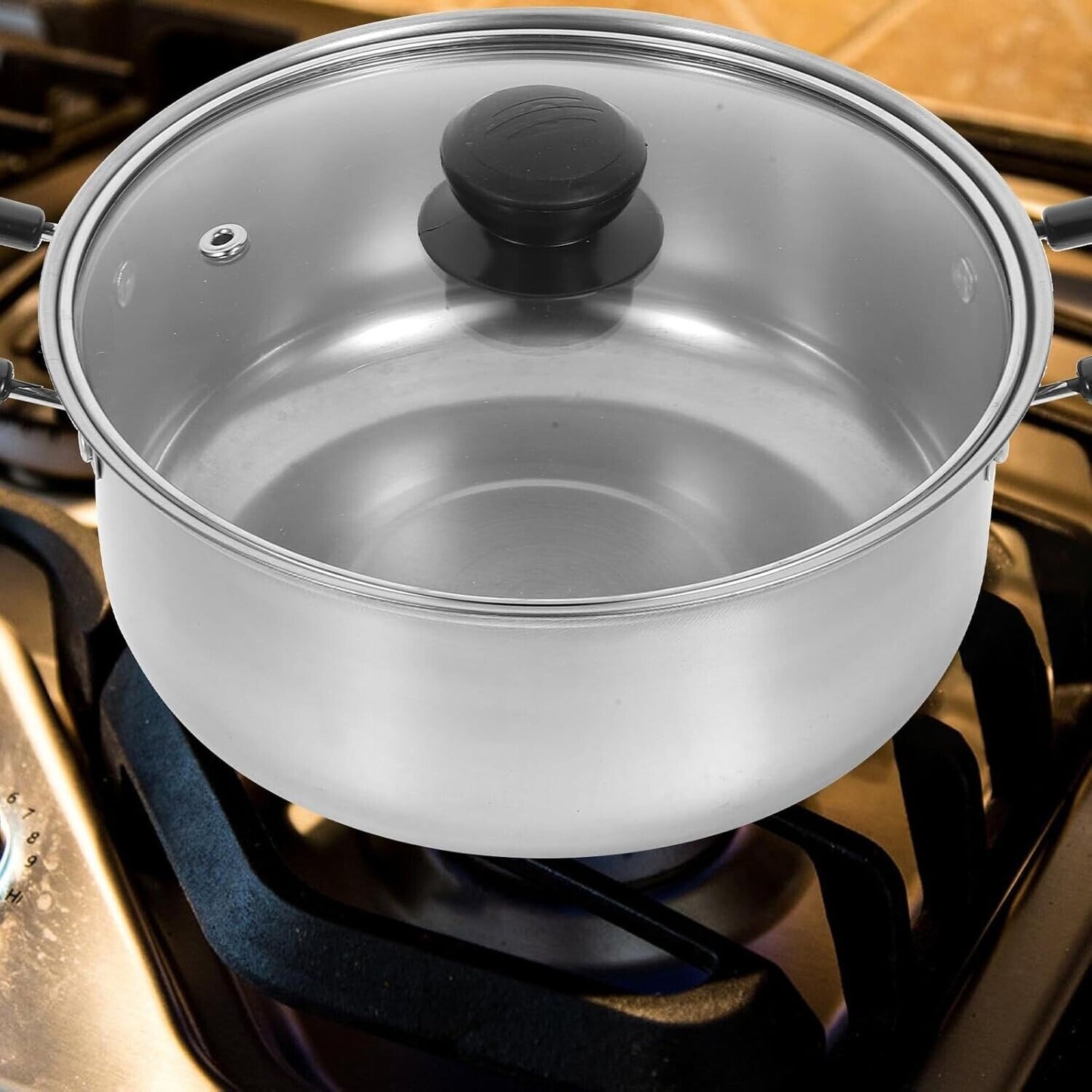 5 Pcs Stainless Steel Induction Saucepan Set