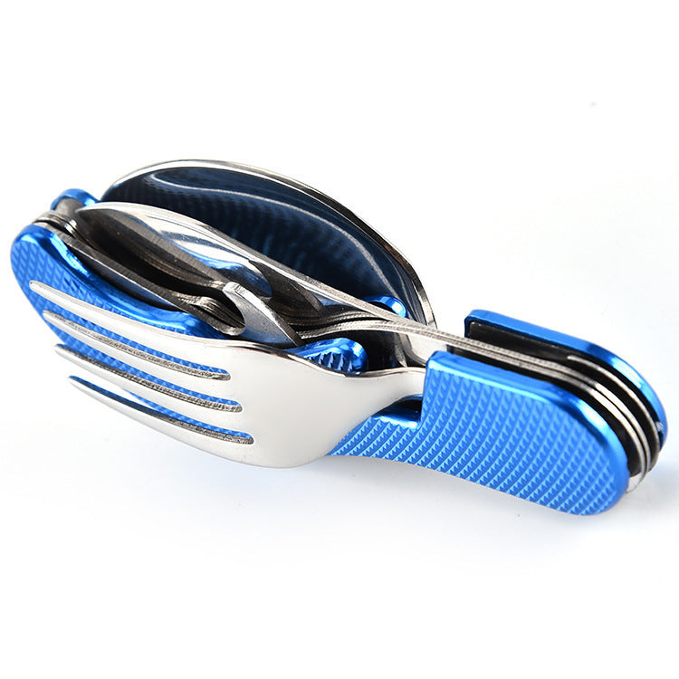 Multifunctional Dining Folding Knife, Fork And Spoon